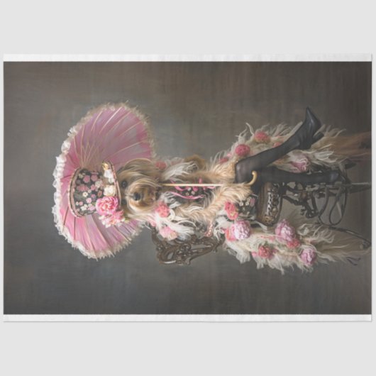 ヴィンテージフランスのヨークシャーテリア 薄葉紙 (正面)