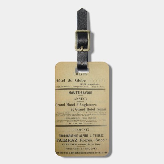 ヴィンテージフランスのラゲッジタグ ラゲッジタグ (正面縦)