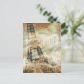 ヴィンテージフランスのラベルとエッフェルタワー ポストカード (スタンド正面)