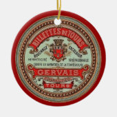 ヴィンテージフランスのラベルのカスタマイズ セラミックオーナメント (正面)
