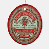 ヴィンテージフランスのラベルのカスタマイズ セラミックオーナメント (左)