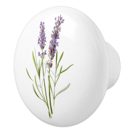 ヴィンテージフランスのラベンダーフラワードアノブ セラミックノブ (右)