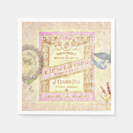 ヴィンテージフランスのラベンダー香水コラージュ スタンダードカクテルナプキン