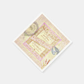 ヴィンテージフランスのラベンダー香水コラージュ スタンダードカクテルナプキン (角)