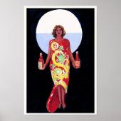 ヴィンテージフランスのリキュールウーマン1920アールデコポスター ポスター (正面)