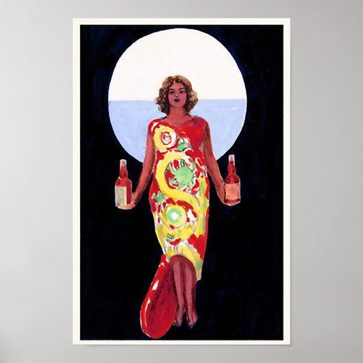 ヴィンテージフランスのリキュールウーマン1920アールデコポスター ポスター (正面)