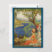 ヴィンテージフランスのリビエラコートダジュアアド ポストカード (正面/裏面)