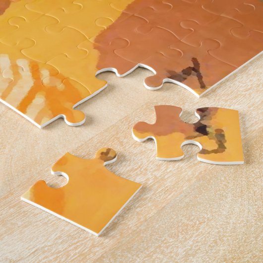 ヴィンテージフランスのリビエラビーチ旅行イラストレーション ジグソーパズル (側面)