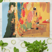 ヴィンテージフランスのリビエラビーチ キッチンタオル (折り畳み)