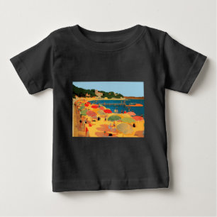 ヴィンテージフランスのリビエラビーチ ベビーTシャツ