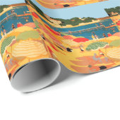 ヴィンテージフランスのリビエラビーチ ラッピングペーパー (ロールコーナー)
