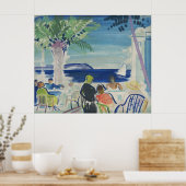 ヴィンテージフランスのリビエラプリント、パームツリーアンドシー ポスター (キッチン)