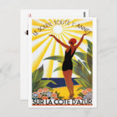 ヴィンテージフランスのリビエラ(フランス) - ポストカード (正面/裏面)