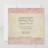 ヴィンテージフランスのリージェンシーレース100th誕生日 招待状 (正面)