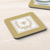 ヴィンテージフランスのリースw/beeきのこ コースター (左側)