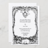 ヴィンテージフランスのルイスXVロココ結婚ズ 招待状 (正面/裏面)