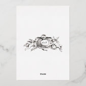 ヴィンテージフランスのルイスXVロココ結婚ズ 箔招待状 (裏面)