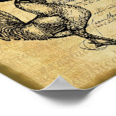 ヴィンテージフランスのルースターオンバーラップ ポスター (角)