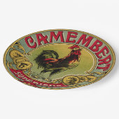 ヴィンテージフランスのルースターファーム&チーズピクニックプレート ペーパープレート (アングル)