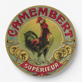 ヴィンテージフランスのルースターファーム&チーズピクニックプレート ペーパープレート