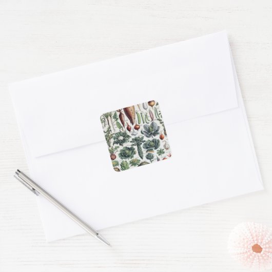 ヴィンテージフランスのレグルメエプランテポタゲレス スクエアシール (封筒)