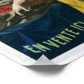 ヴィンテージフランスのレコード奏者広告の ポスター (角)