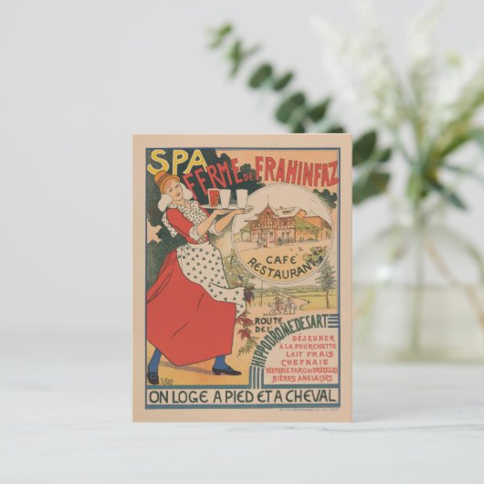 ヴィンテージフランスのレストランカフェ旅行 ポストカード (スタンド正面)
