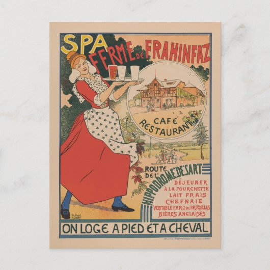 ヴィンテージフランスのレストランカフェ旅行 ポストカード (正面)