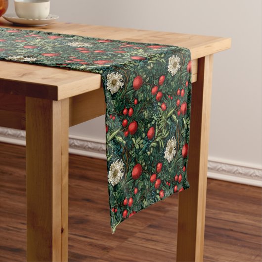 ヴィンテージフランスのレッドクリスマスノスタルジア ロングテーブルランナー (インサイチュ)