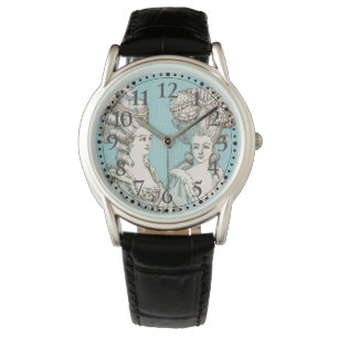 ヴィンテージフランスのレディース図解入りの、写真付きのクロック 腕時計