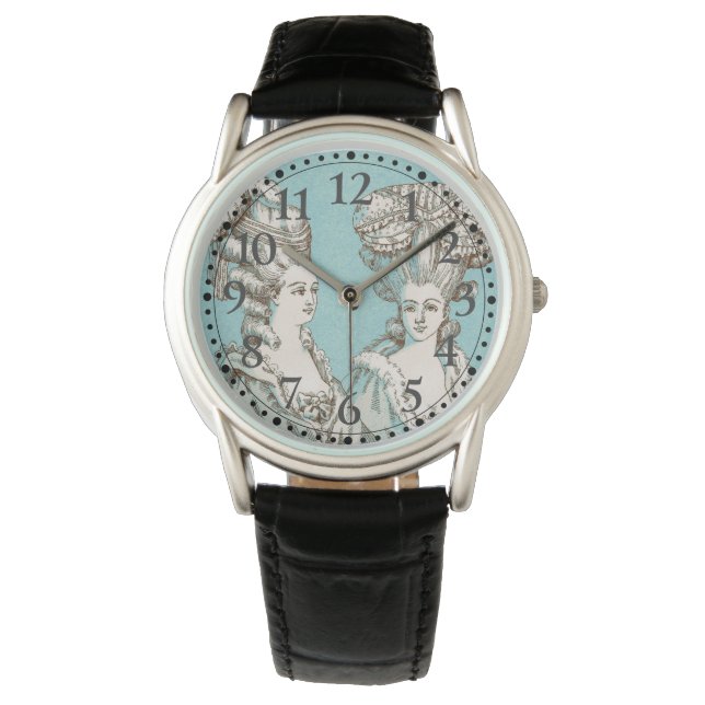 ヴィンテージフランスのレディース図解入りの、写真付きのクロック 腕時計 (正面)