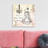 ヴィンテージフランスのレディ伸張キャンバス キャンバスプリント (インサイチュ (リビング))