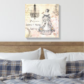 ヴィンテージフランスのレディ伸張キャンバス キャンバスプリント (インサイチュ (寝室))