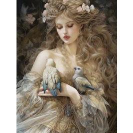 ヴィンテージフランスのレディ・イン・キャッスル 薄葉紙