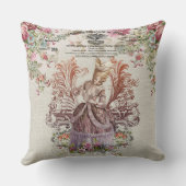 ヴィンテージフランスのレディ(バラ) クッション (裏面)