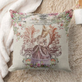 ヴィンテージフランスのレディ(バラ) クッション (ブランケット)
