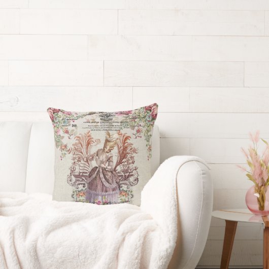 ヴィンテージフランスのレディ(バラ) クッション (ソファ)