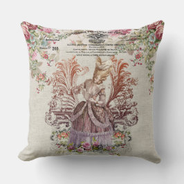 ヴィンテージフランスのレディ(バラ) クッション