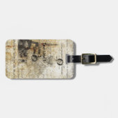 ヴィンテージフランスのレディ ラゲッジタグ (正面横)