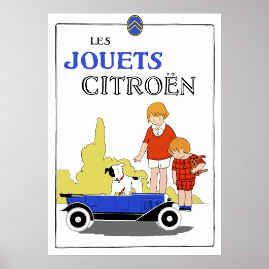 ヴィンテージフランスのレトロおもちゃのペダル車1920年代 ポスター (正面)