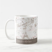 ヴィンテージフランスのロマンスコラージピンクID226 コーヒーマグカップ (左)