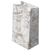 ヴィンテージフランスのロマンスコラージピンクID226 スモールペーパーバッグ