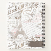 ヴィンテージフランスのロマンスコラージピンクID226 ノートブック (裏面)