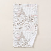 ヴィンテージフランスのロマンスコラージピンクID226 バスタオルセット (ハンドタオル)