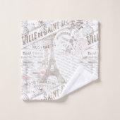 ヴィンテージフランスのロマンスコラージピンクID226 バスタオルセット (ウォッシュタオル)