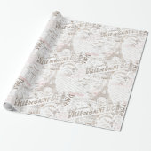 ヴィンテージフランスのロマンスコラージピンクID226 ラッピングペーパー (アンロールド)