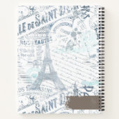 ヴィンテージフランスのロマンスコラージブルーID226 ノートブック (裏面)