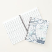 ヴィンテージフランスのロマンスコラージブルーID226 ノートブック (内部)