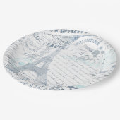 ヴィンテージフランスのロマンスコラージブルーID226 ペーパープレート (アングル)