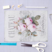 ヴィンテージフランスのロンドンピンク牡丹 薄葉紙 (クラフト)